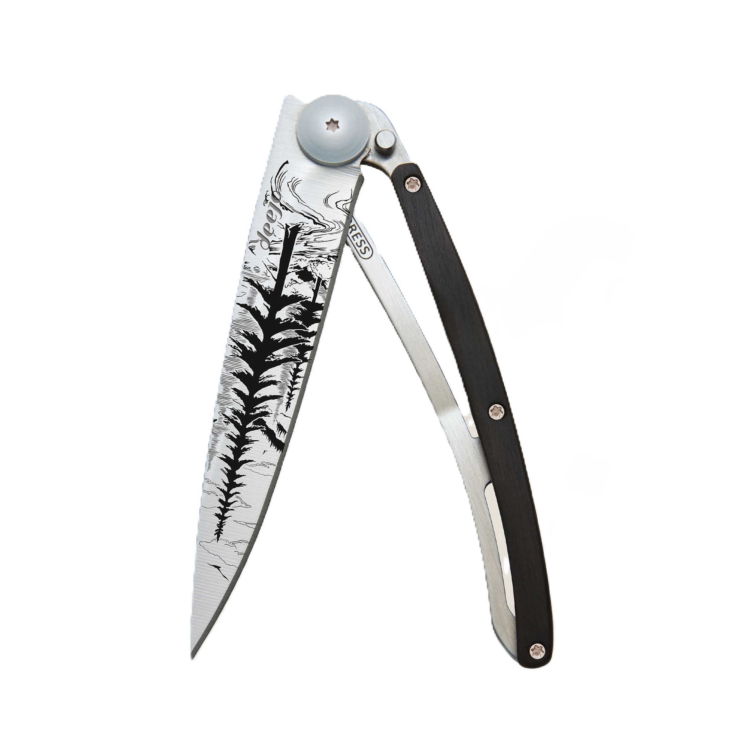 Deejo Taschenmesser ? ultraleichtes Klappmesser 37g ? Edelstahl ? Messer mit Holzgriff