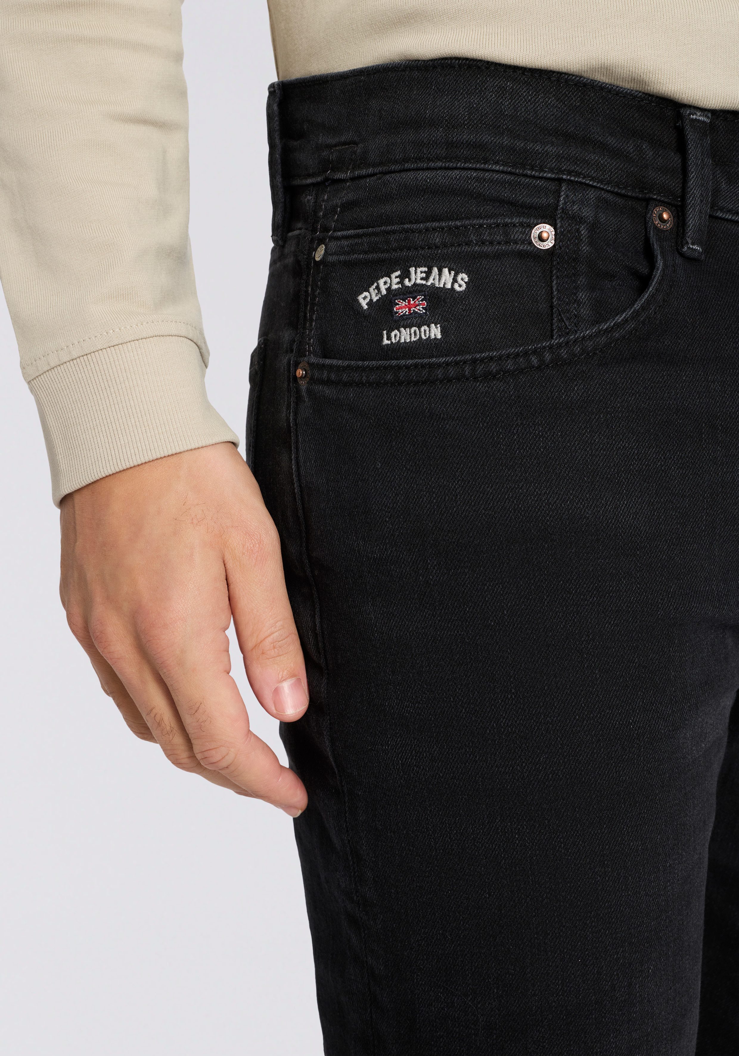 Pepe Jeans Slim-fit-Jeans SLIM JEANS HATCH FS WASHED BLK im 5-Pocket-Stil