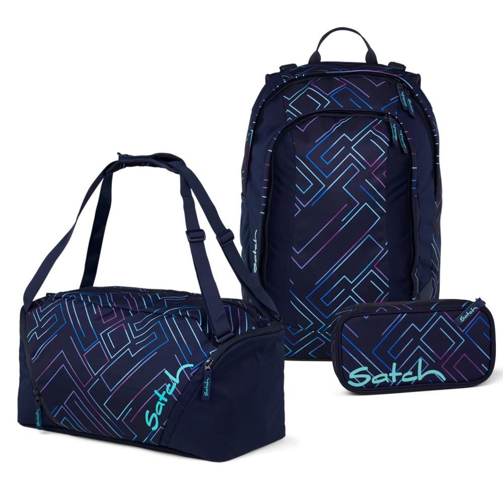 Satch Schulrucksack Air (3tlg., inkl. Schlamperbox und Sporttasche)