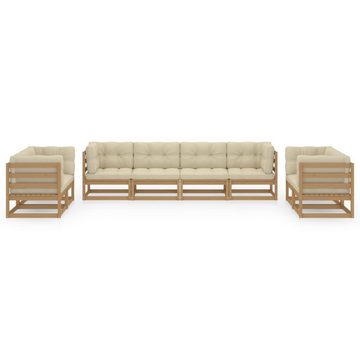 vidaXL Gartenlounge-Set 8-tlg. Garten-Lounge-Set mit Kissen Kiefer Massivholz, (1-tlg)