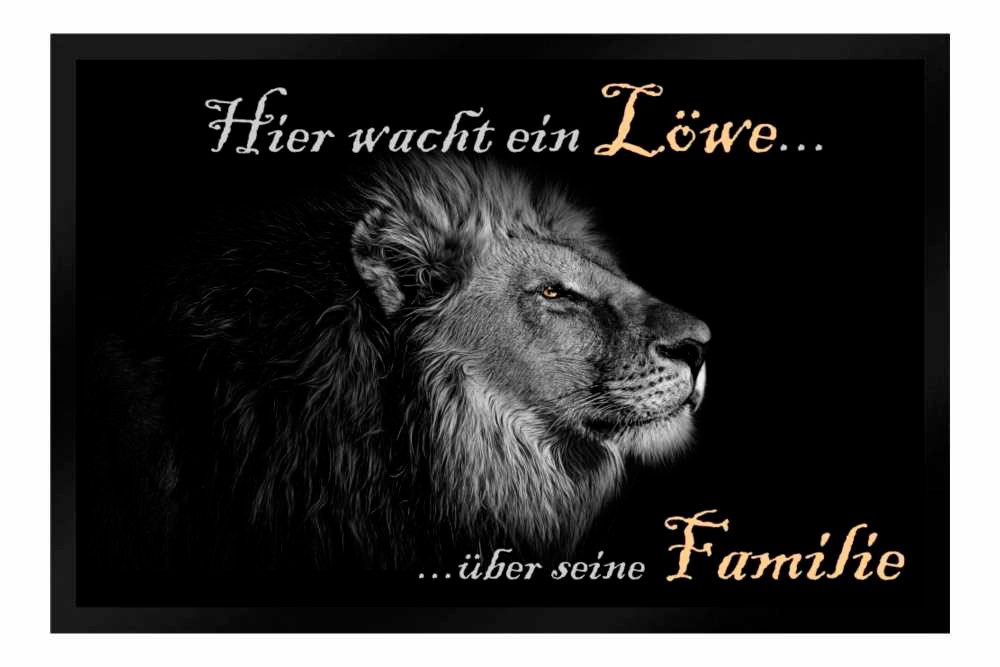 Ladreas Fußmatte Schmutzfangmatte Hier wacht ein Löwe über seine Familie F530, 60x40