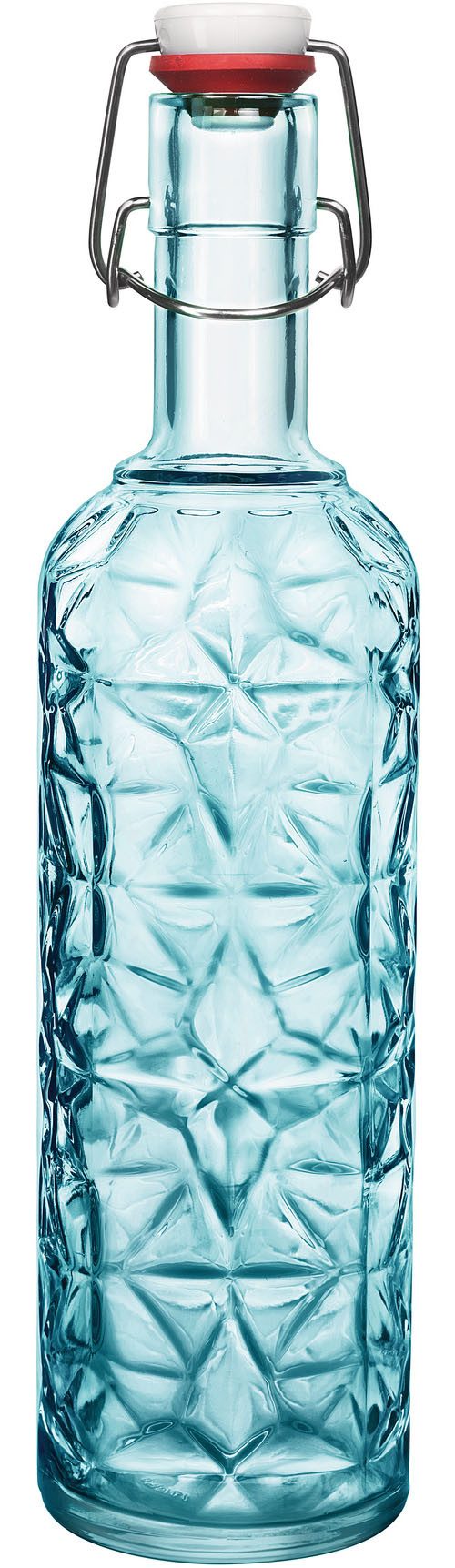 Bormioli Rocco Trinkflasche Oriente Glasflasche 1,0 l mit Bügelverschluss, aus Glas, ideal für Vorrat, Servieren oder Selbstgemachtes