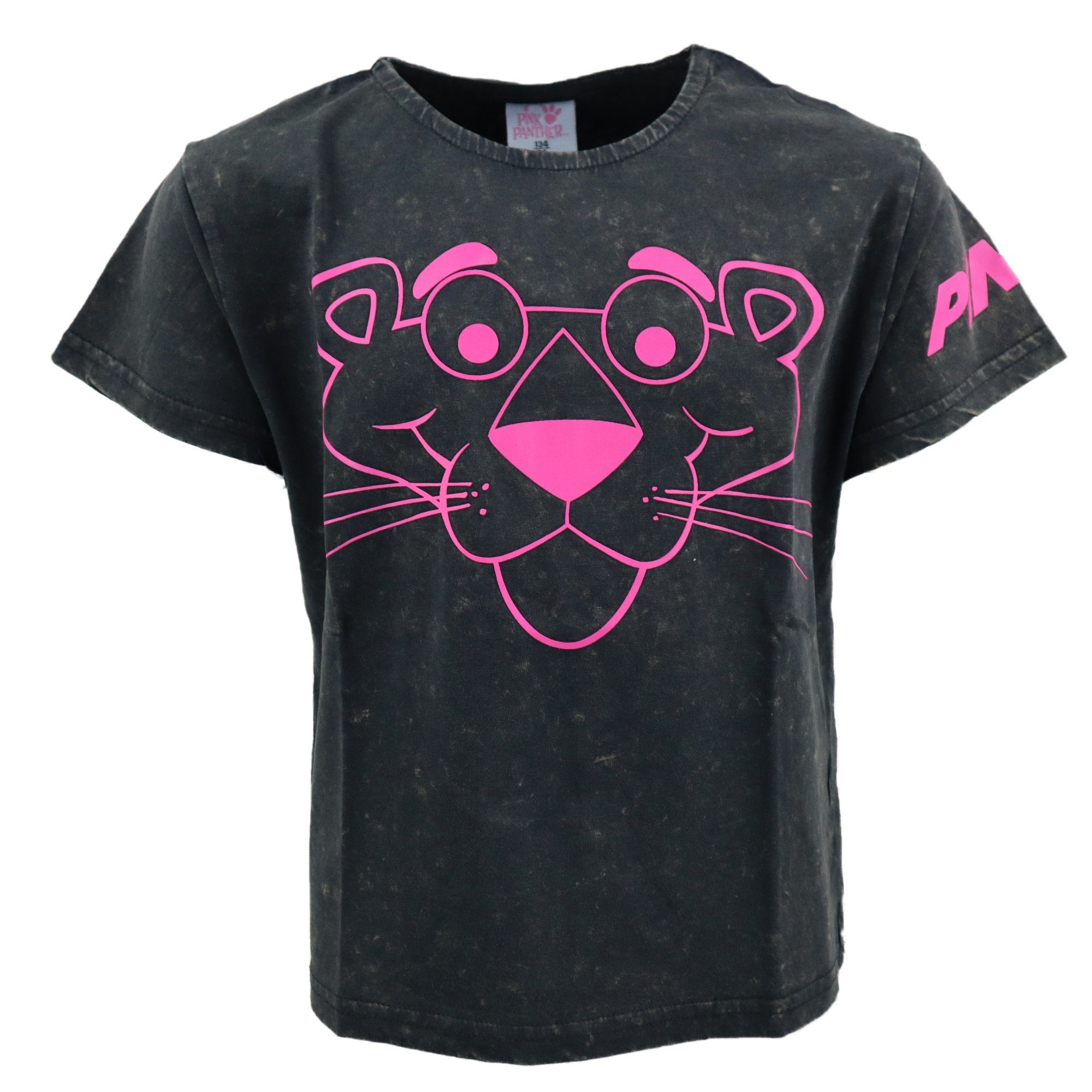 Pink Panther Print-Shirt Pink Panther Jugend Mädchen T-Shirt Gr. 134 bis 164, 100% Baumwolle Schwarz