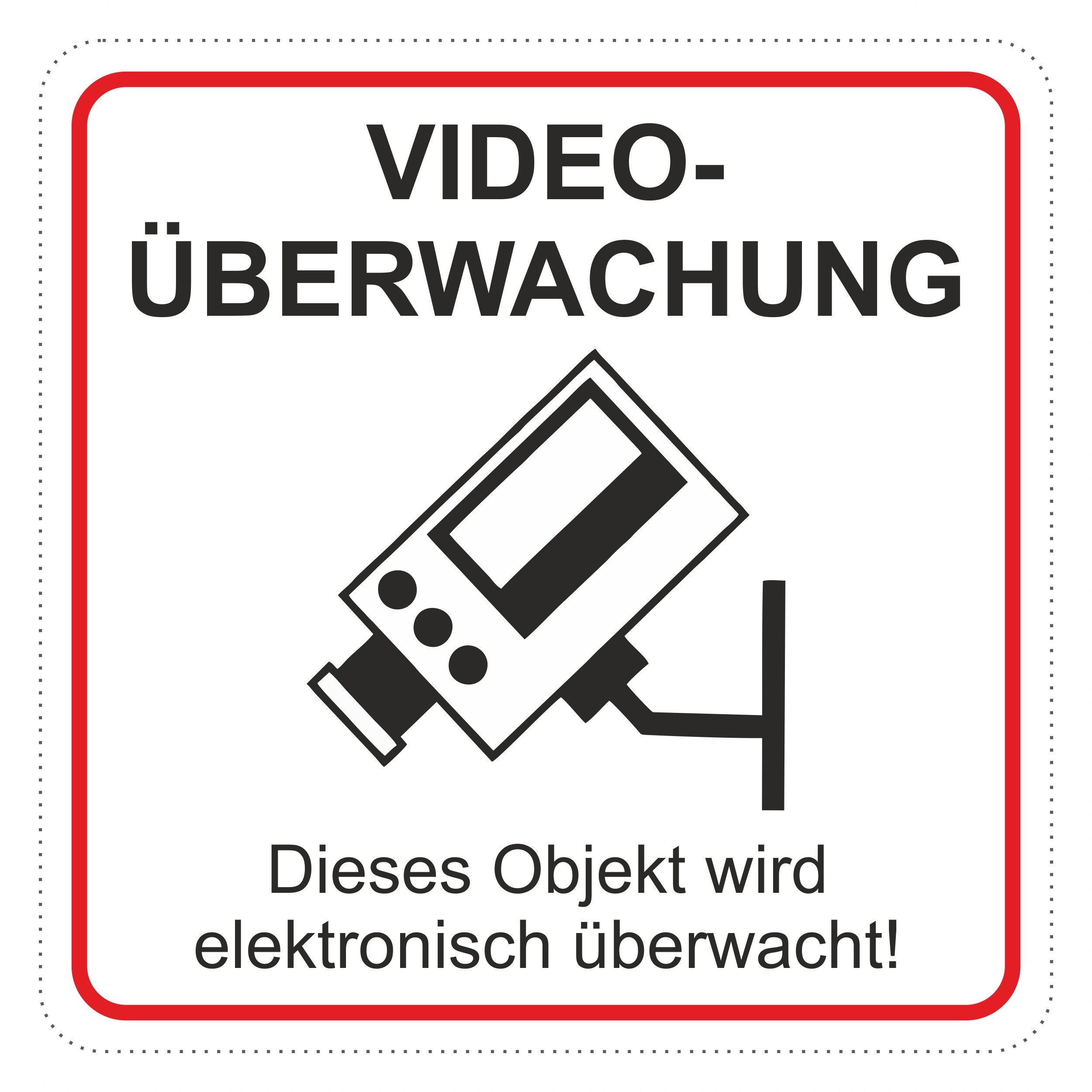 Hermann Schütz Aufkleber Aufkleber Videoüberwachung ... 65 x 65 mm
