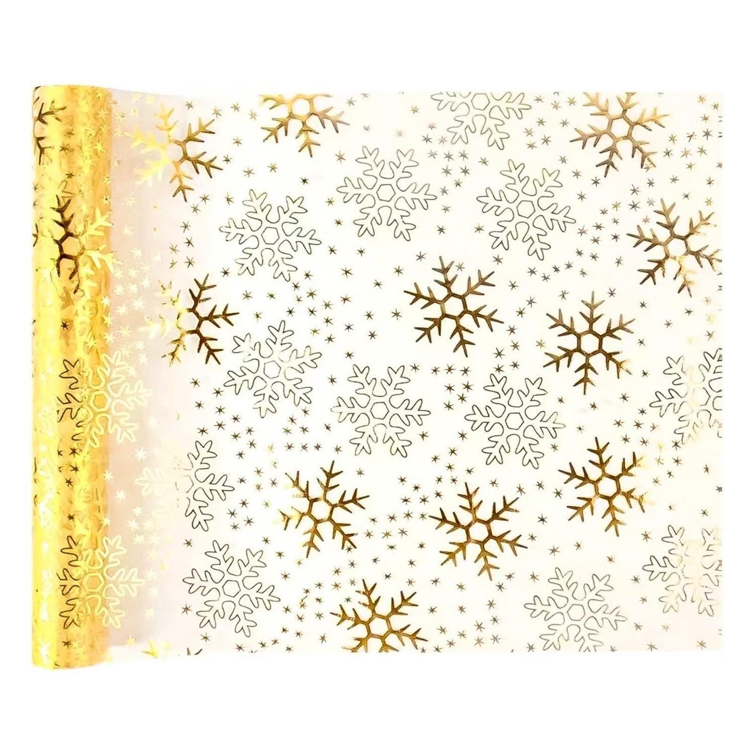 LuxusKollektion Tischläufer Tischläufer Gold Sterne 28cm x 15m