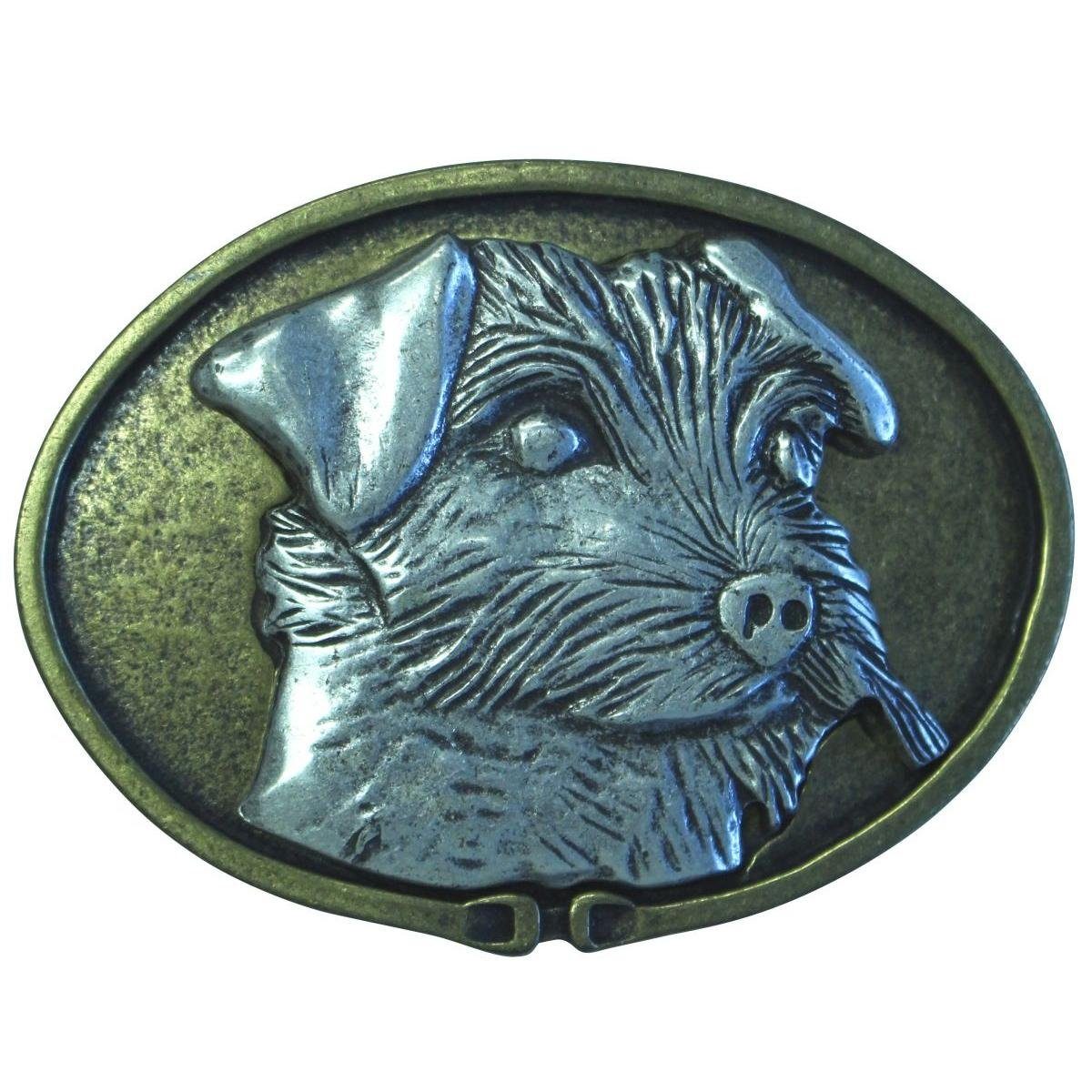 Gürtelschnalle Jack Russel 4,0 cm - Buckle Gürtelschließe 40mm - für Jagd-Outfit und