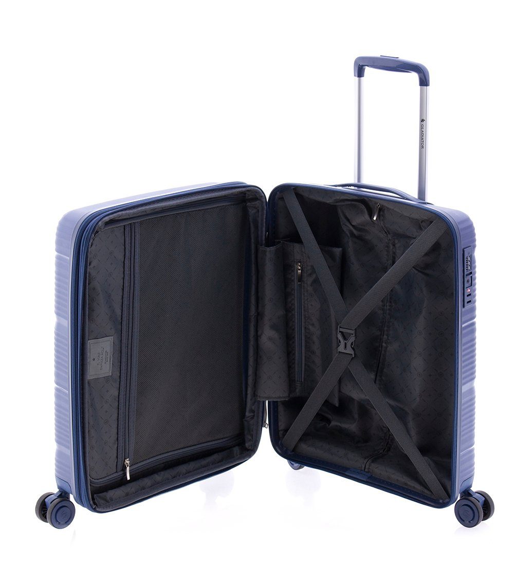 GLADIATOR Handgepäck-Trolley Koffer S - 55 cm, 4 Rollen, TSA-Schloss, Dehnfalte, 4 Farben