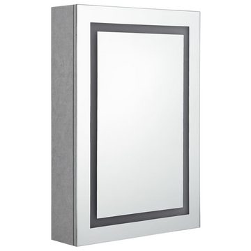vidaXL Badezimmerspiegelschrank LED-Bad-Spiegelschrank Betongrau 50x13x70 cm (1-St)