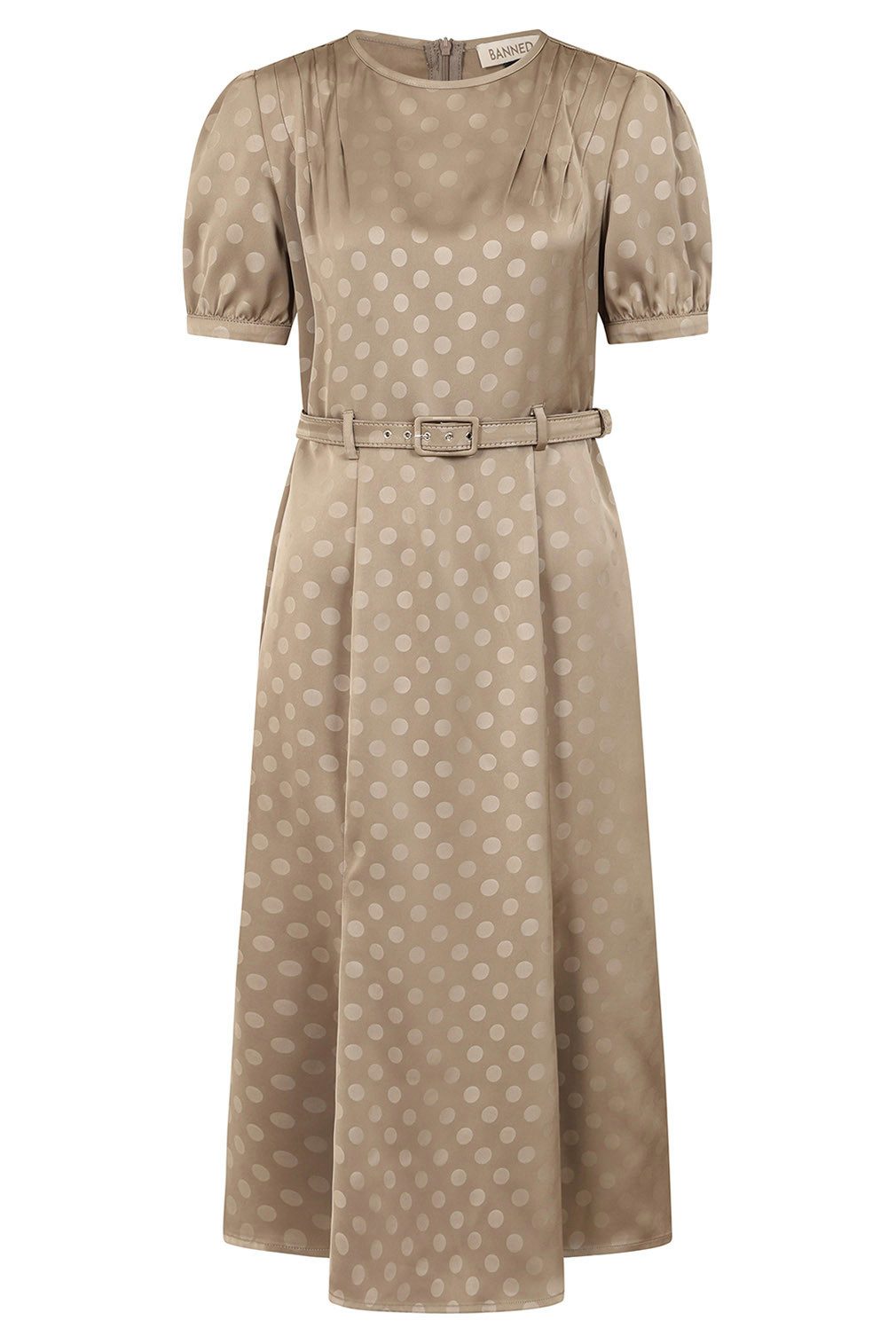 Banned A-Linien-Kleid Iris Polka Dot Braun Swing Vintage Rockabilly Gepunkt günstig online kaufen