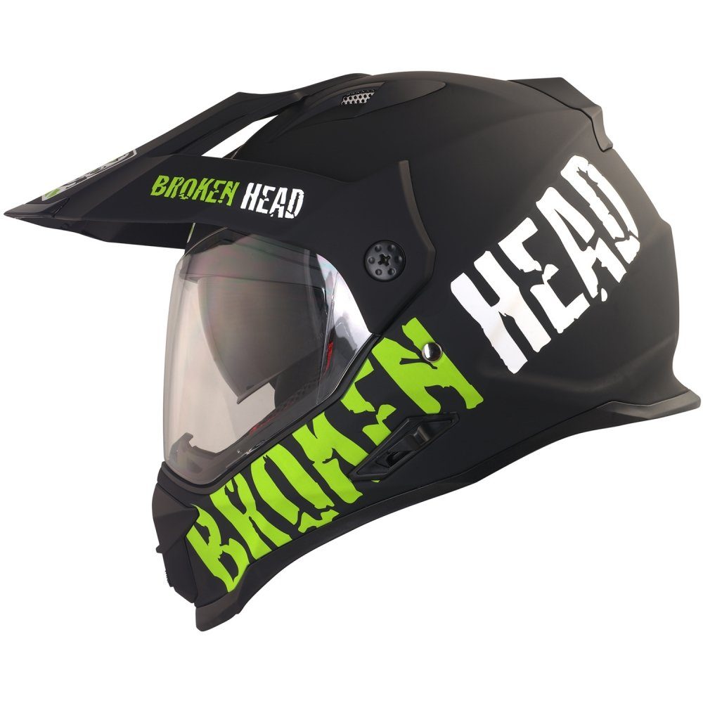 Motorradhelm Made2Rebel grün Enduro