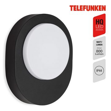 Telefunken LED Außen-Wandleuchte 312005TF, LED fest verbaut, Neutralweiß, Wand Außenleuchte IP44 4000K 8W 800lm 24,4x20x6cm