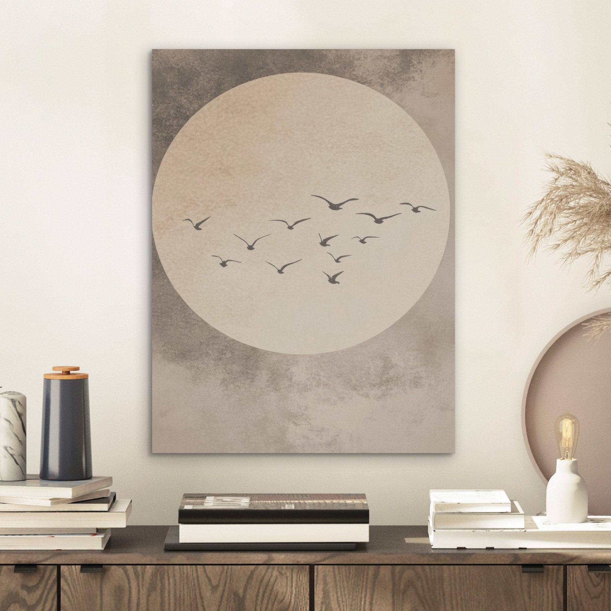 MuchoWow Gemälde Vogel - Beige - günstig online kaufen