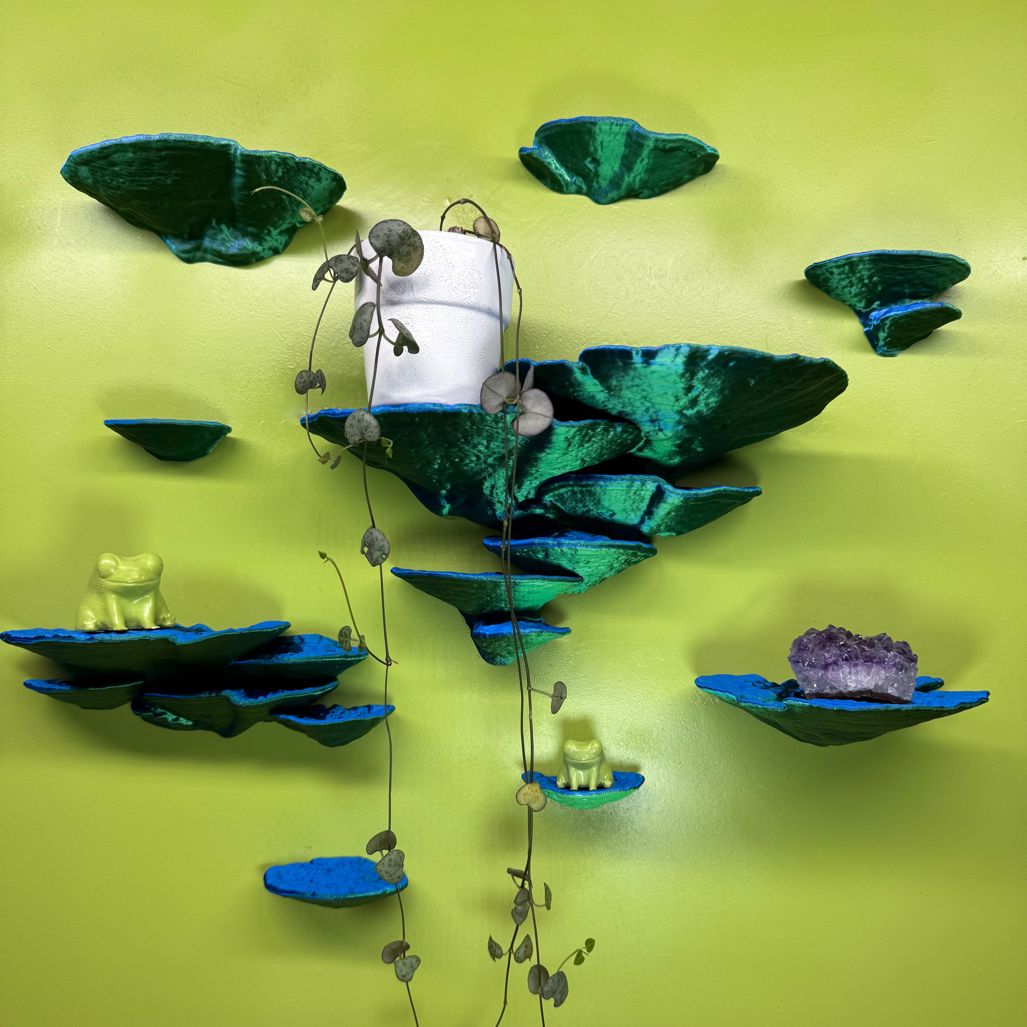 Roomberry Deko-Wandregal Pilzwandregal Set 9-tlg. Trameten – Schwebendes Wandregal Deko, Deko-Wandregal Set 9-tlg., Made in Germany