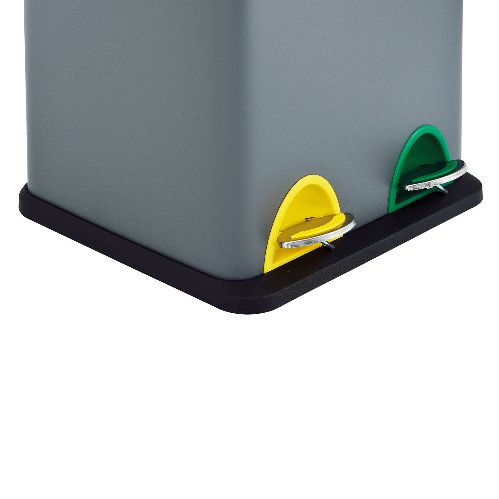 SVITA Mülleimer TC2X8, Küchen-Eimer, Abfalleimer, 2er- Mülltrennung, Treteimer, Grau