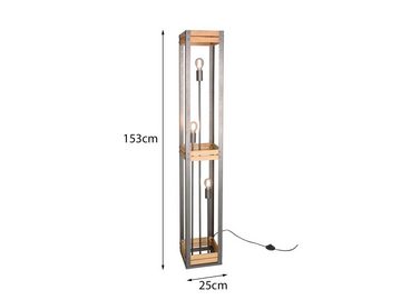 meineWunschleuchte LED Stehlampe, LED wechselbar, Warmweiß, ausgefallene Lampe Holz-balken Vintage Industrial Design, Höhe 153cm