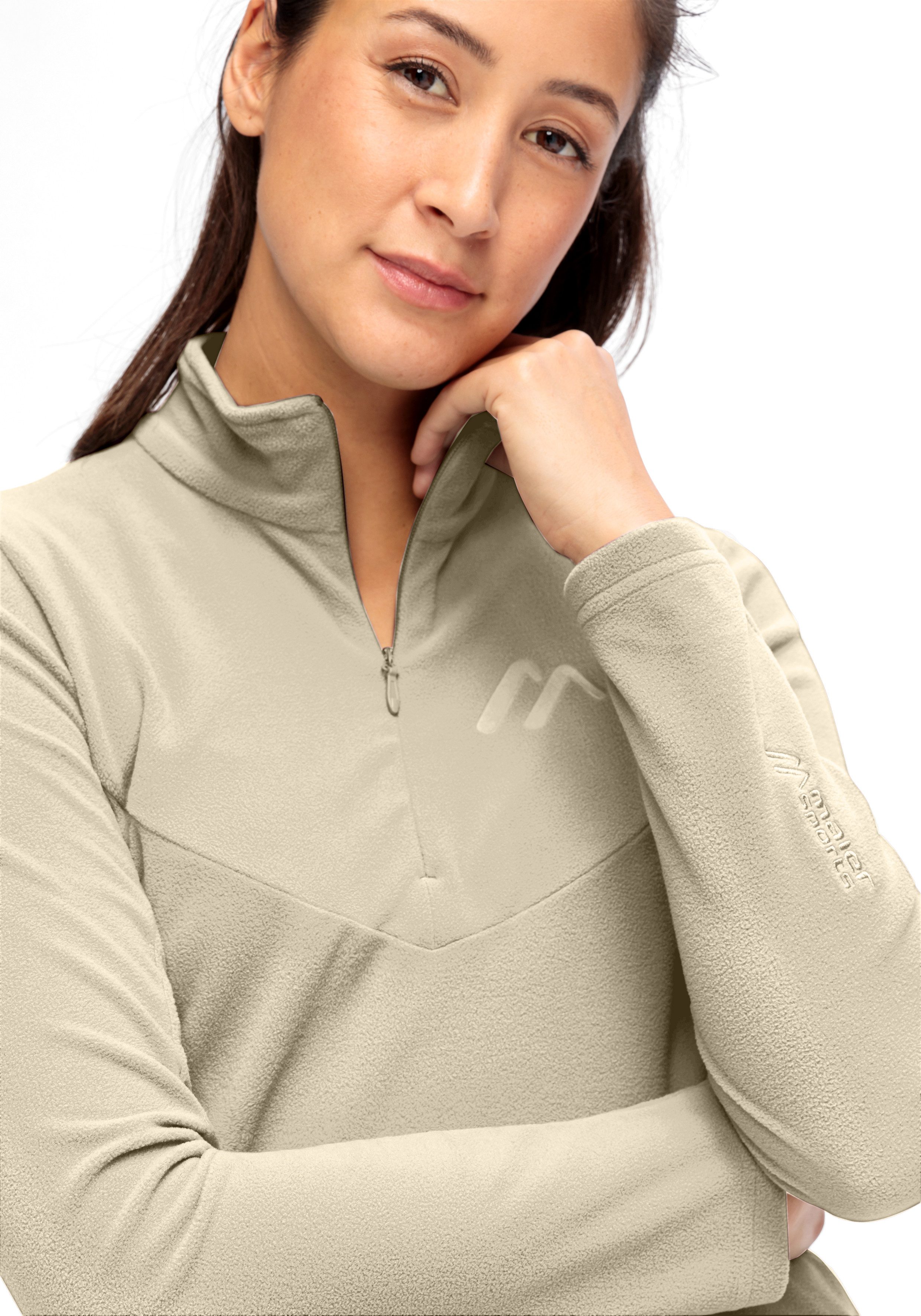 Maier Sports Fleecepullover Denise HZ W Damen Midlayer, pflegeleichtes Half-Zip Fleece