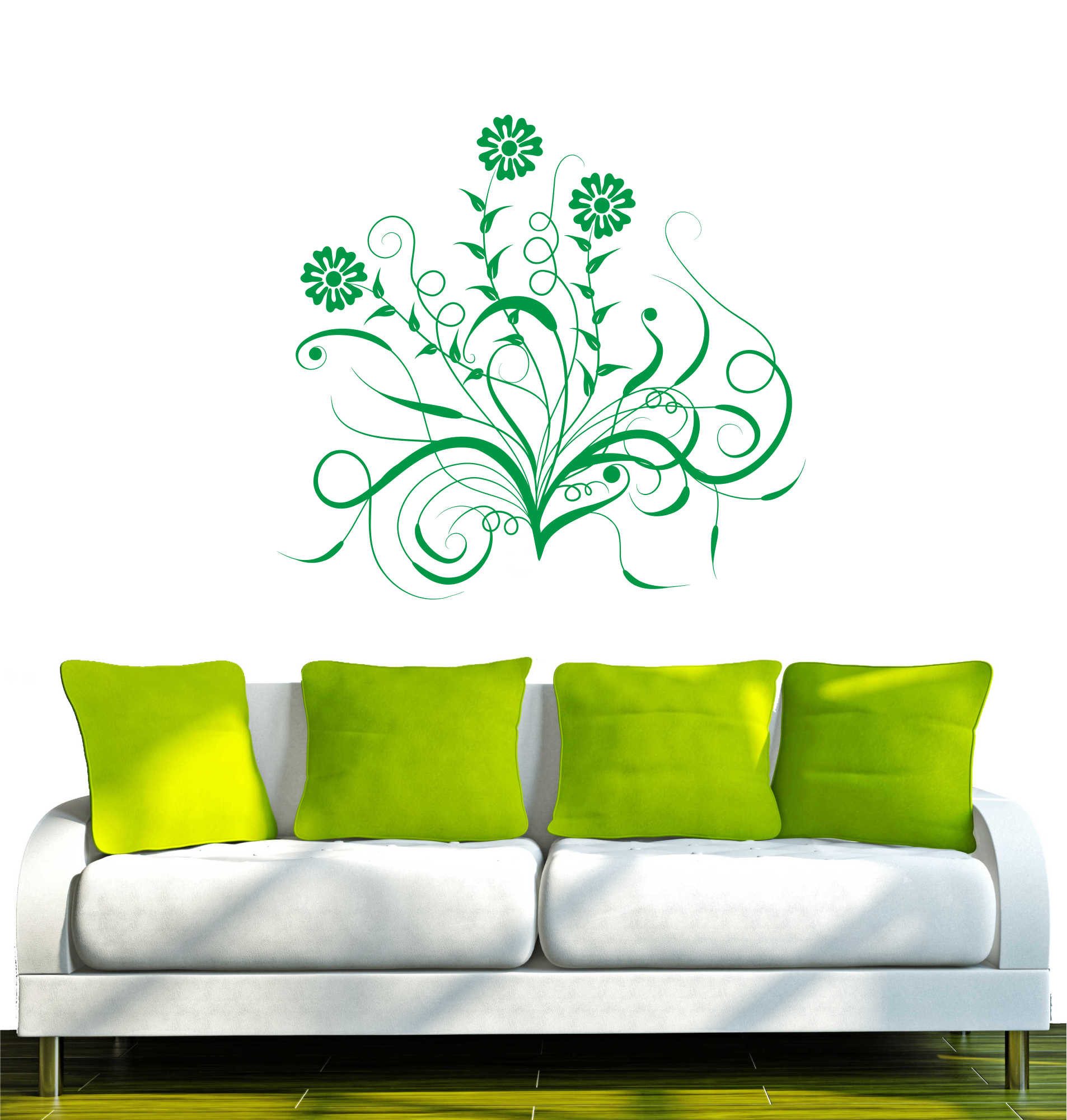 INDIGOS UG Wandtattoo Wandtattoo - Wandaufkleber - w205 Baum Blume Ranke Wandaufkleber