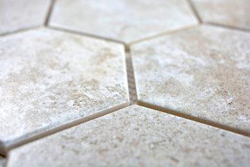 Mosani Mosaikfliesen Hexagonale Sechseck Mosaik Fliese Keramik grau Küche Fliese WC Wand