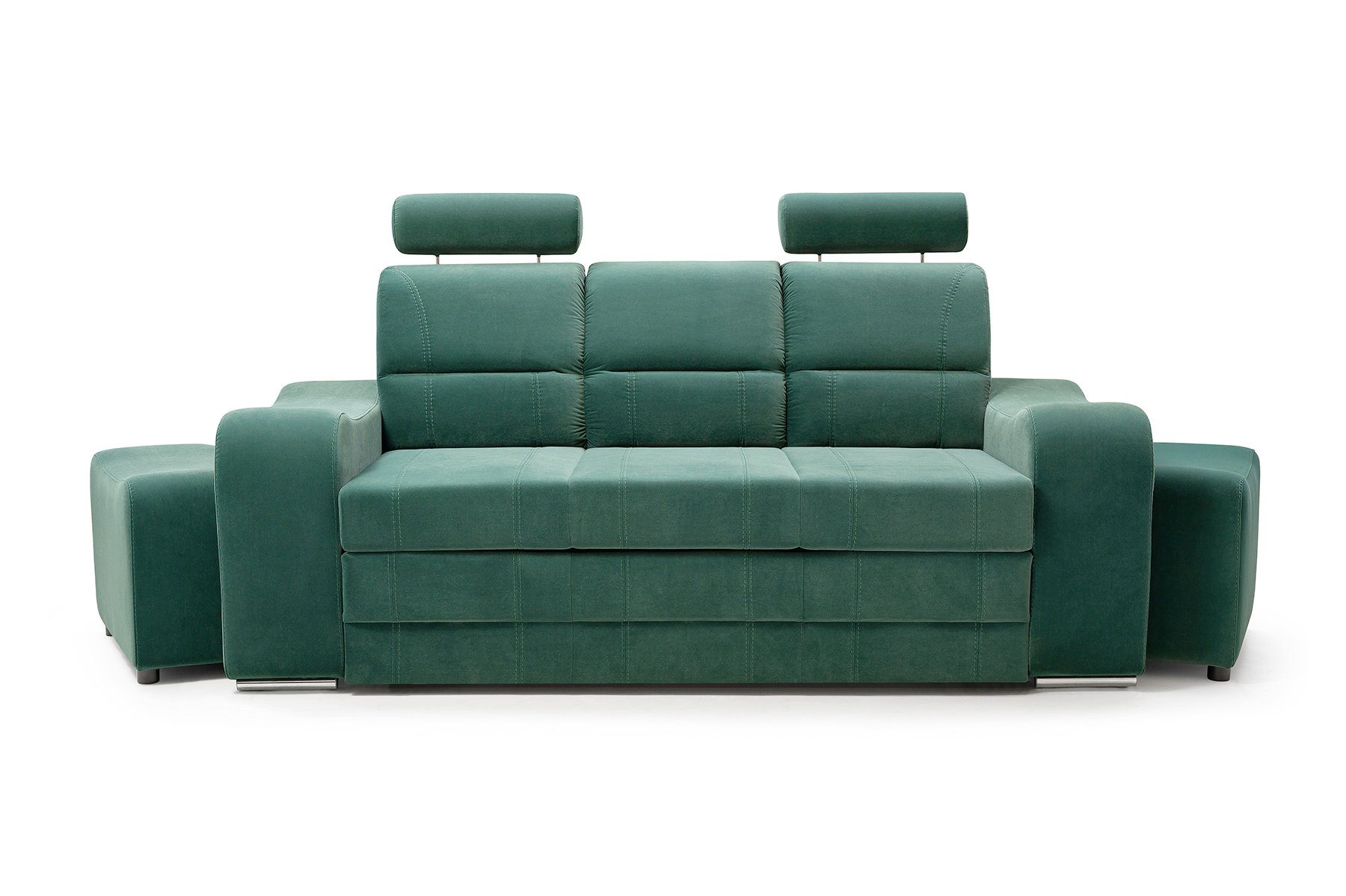 Siblo 3-Sitzer Funktionales Sofa Venus mit Hocker Grün