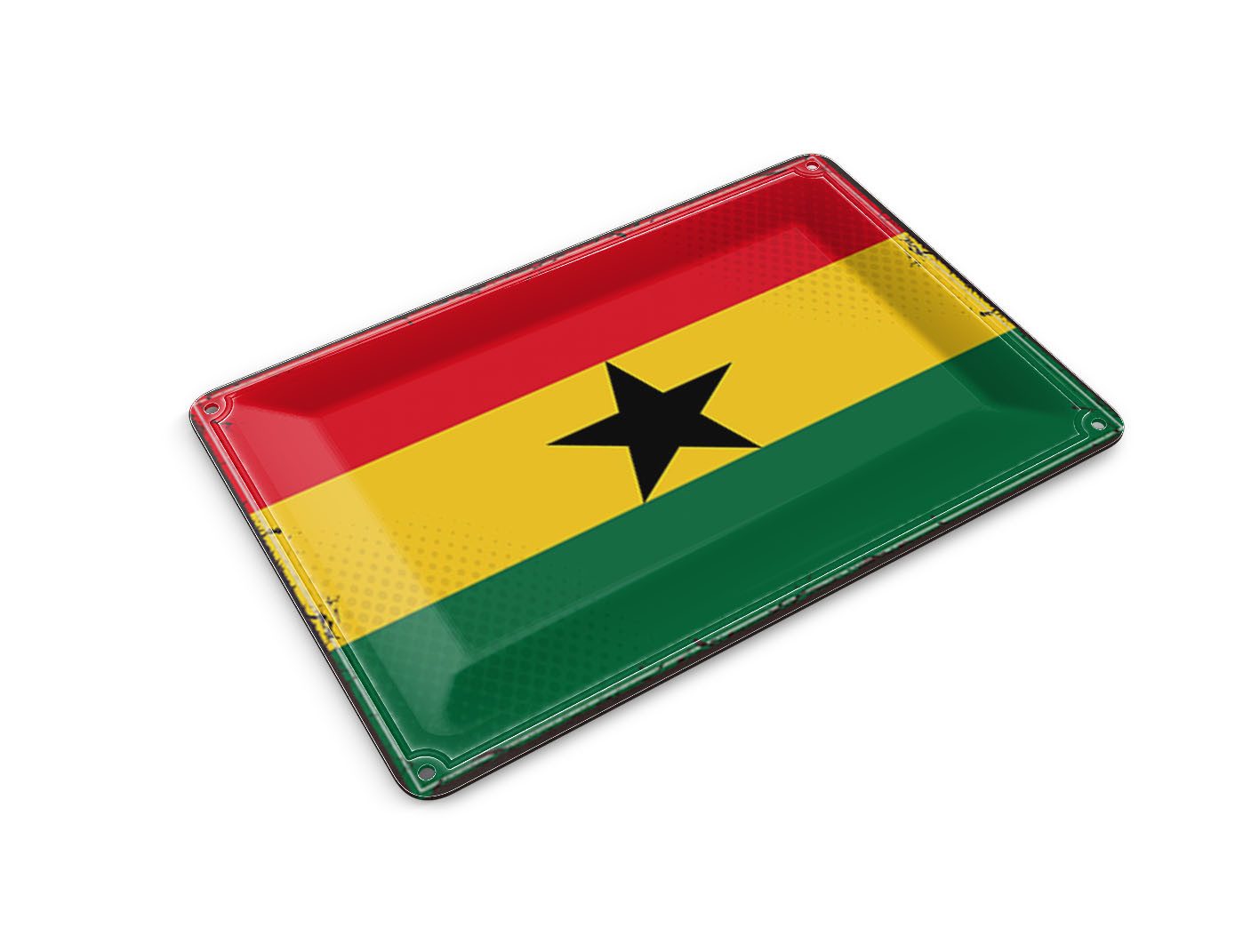 Femer GmbH Postkarte Flagge Ghanas 14x10 cm Retro Flag of Ghana, unfrankiert