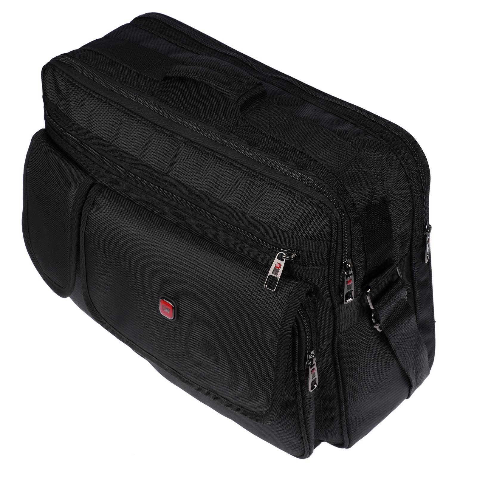 Christian Wippermann Businesstasche Xl XXL Umhängetasche Flugbegleiter Tasche Messenger Arbeitstasche, Arbeitstasche XXL 2 Frontfächer