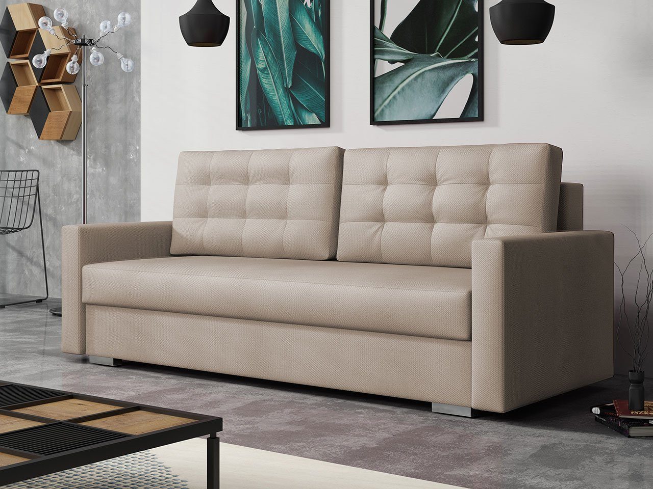 MIRJAN24 Schlafsofa Stella, mit Bettkasten und Schlaffunktion, Wohnzimmer, 216x91x94 cm Paros 2