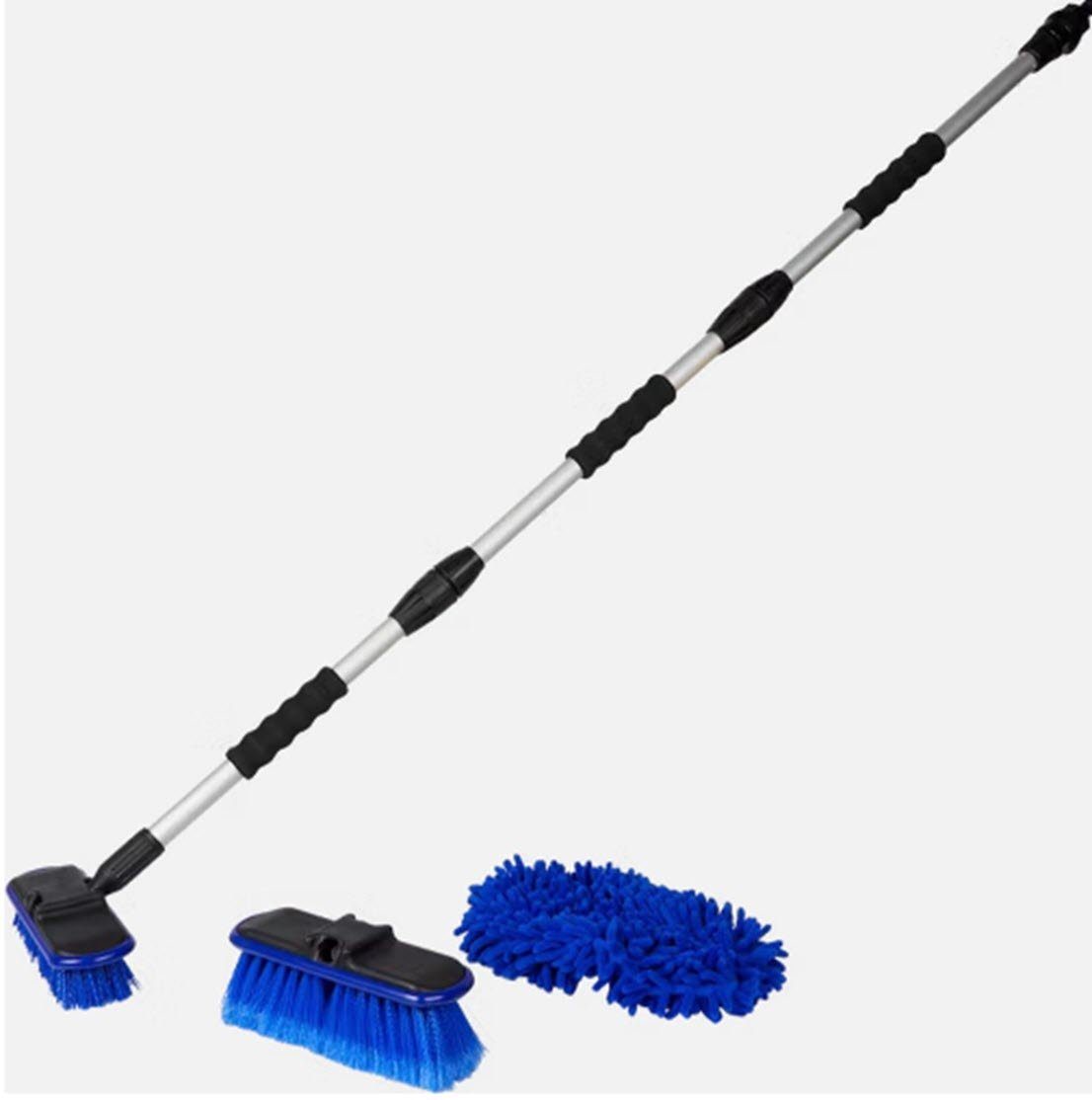 Autowaschbürste Wasserbesen mit Schlauchanschluss und Teleskopstiel, Waschbürste