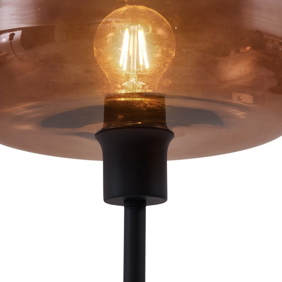 Qazqa Stehlampe Bizle, ohne Leuchtmittel, Extra-Warmweiß, QAZQA Stehlampe, e27, Bronze, Glas, Retro