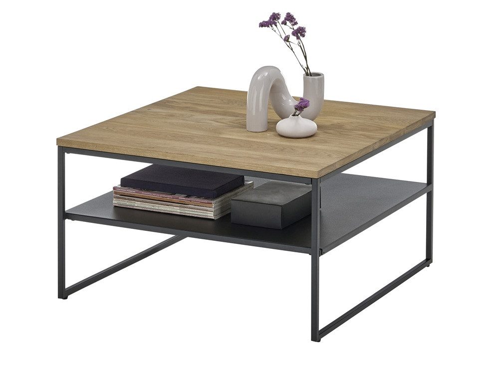 MCA furniture Couchtisch Couchtisch Mineral, 70x70, Eiche / schwarz (no-Set), Breite 70 cm,Tischplatte aus Holz