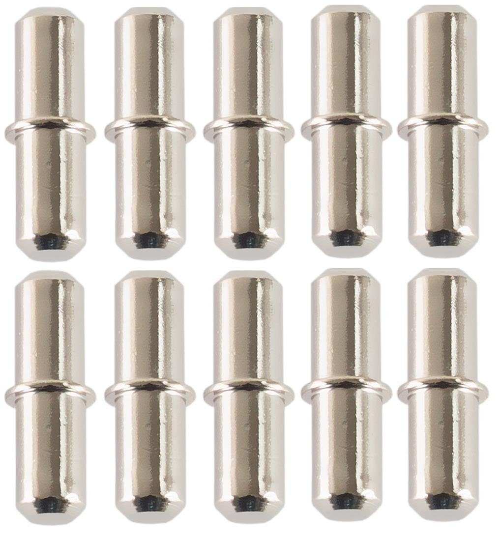 BAYLI Regal 10 Stück Bodenträger aus Metall [Ø 5mm x Länge 17mm] für Einlegeböden