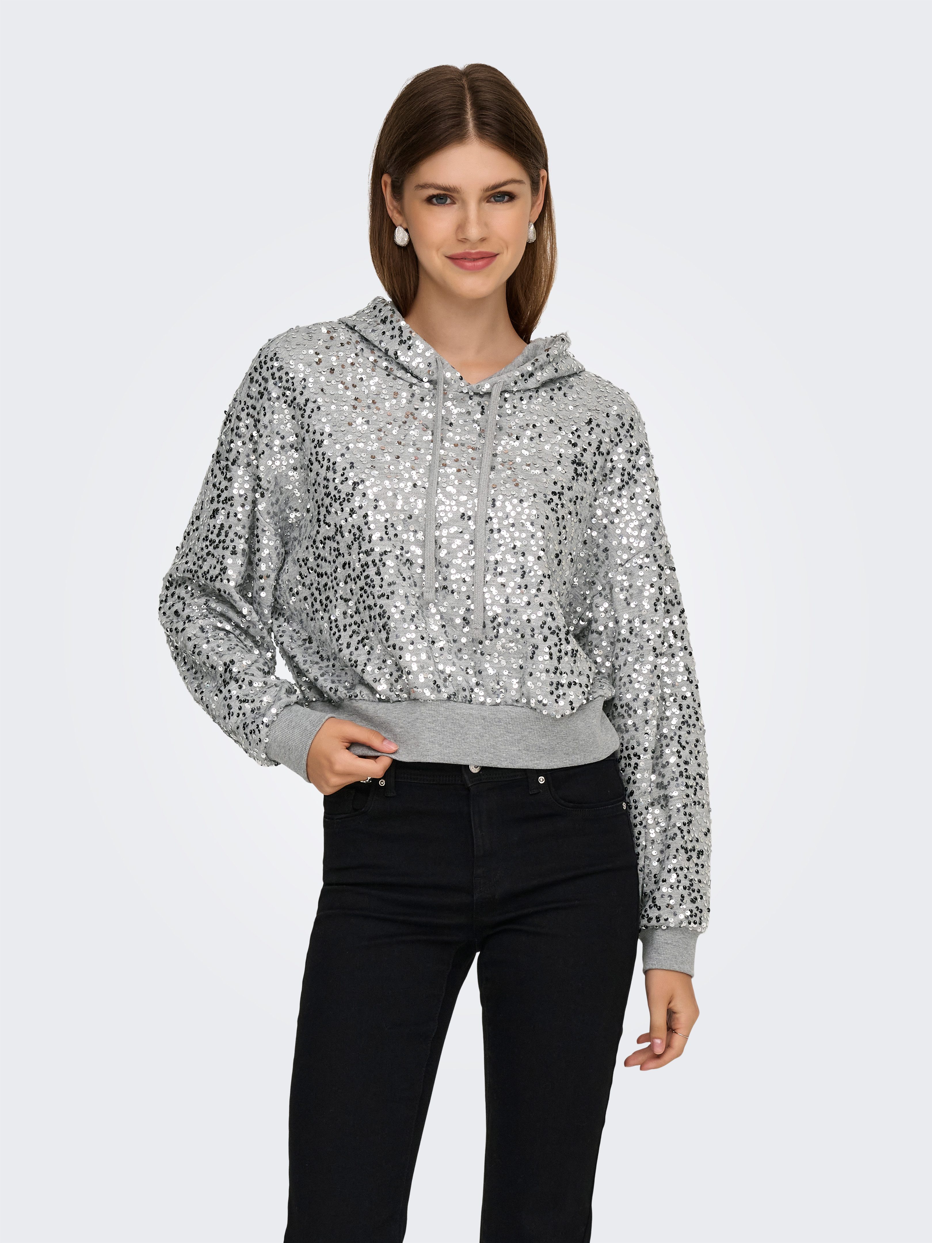 ONLY Kapuzensweatshirt ONLJADA L/S SEQUINS HOOD SWT günstig online kaufen