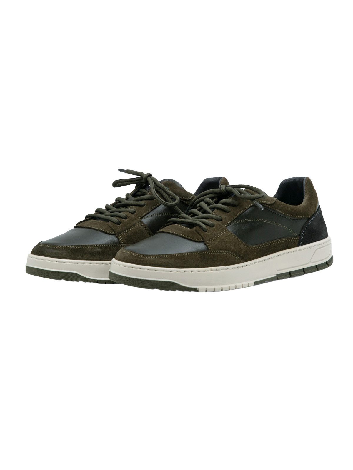 Engbers Herren Ledersneaker sportiv, Khaki Sneaker