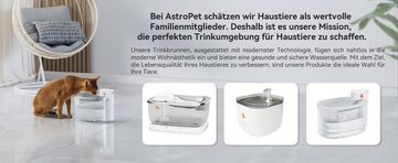 AstroPet Trinkbrunnen 2,5L, Batteriebetriebener, Kabelloser Katzenbrunnen mit Sensor