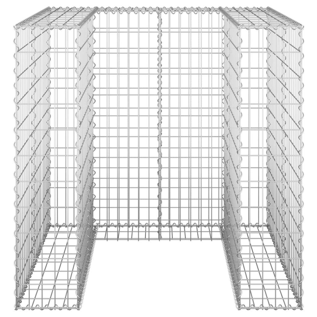 vidaXL Mülltonnenbox Gabionenwand für Mülltonnen Verzinkter Stahl 110x100x110 cm