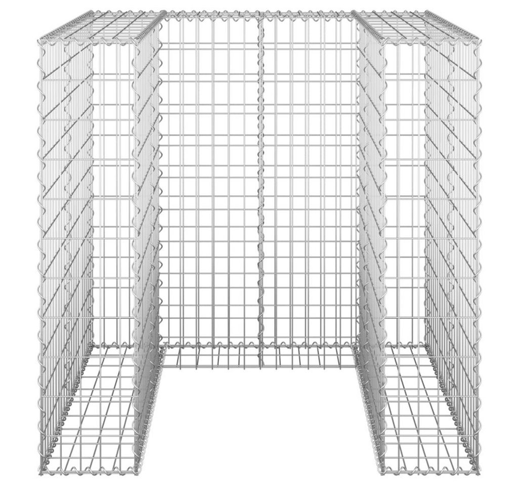 Thumbnail - vidaXL Mülltonnenbox Gabionenwand für Mülltonnen Verzinkter Stahl 110x100x110 cm