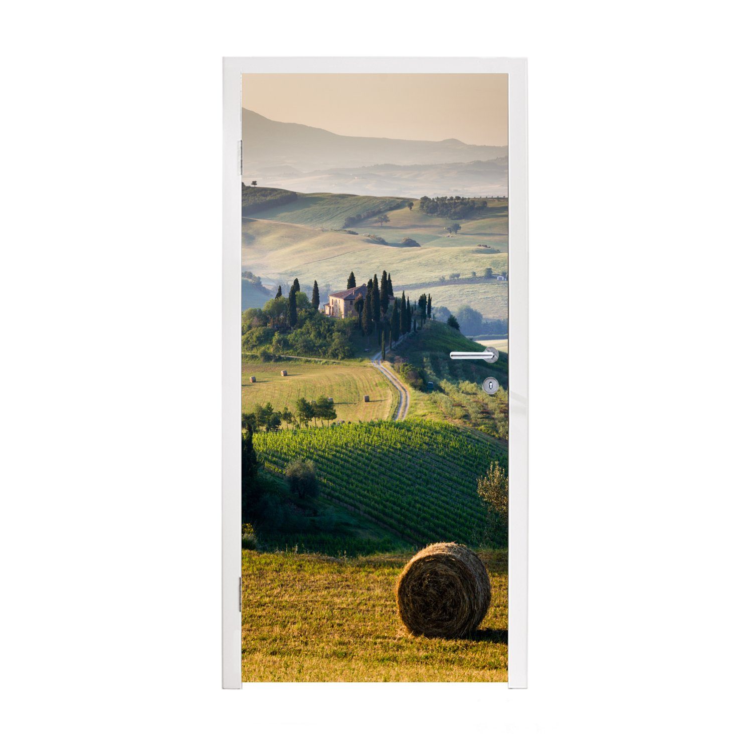 MuchoWow Türtapete Toskana - Landschaft - Grün, Matt, bedruckt, (1 St), Fototapete für Tür, Türaufkleber, 75x205 cm