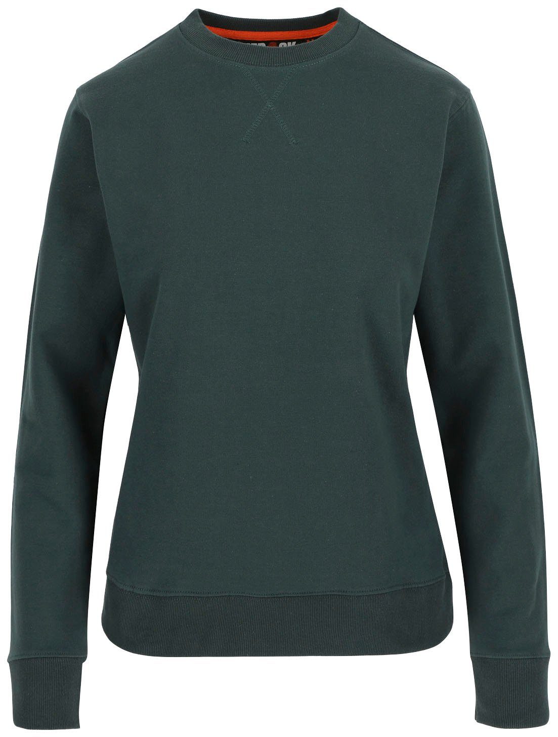 Herock Sweater Hemera Für Damen, weich, rundem Hals, Rippstrick-Kragen, Bündchen und Bund grün