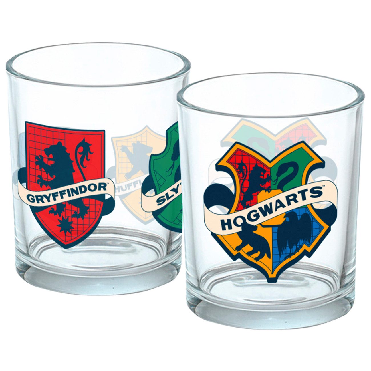 Geda Labels GmbH Gläser-Set HP Hogwarts Wappen farbig 2er Set, 2-tlg., Glas, Rot, 380 ml, nicht spülmaschinengeeignet
