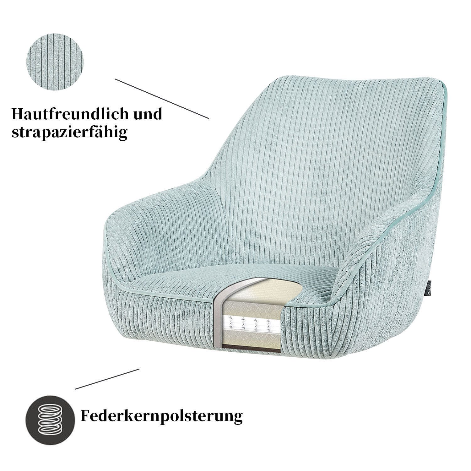B&D home Polsterstuhl ARVIT (1 St), mit Armlehnen, Taschenfederkern-Sitz, Metallgestell 360° drehbar