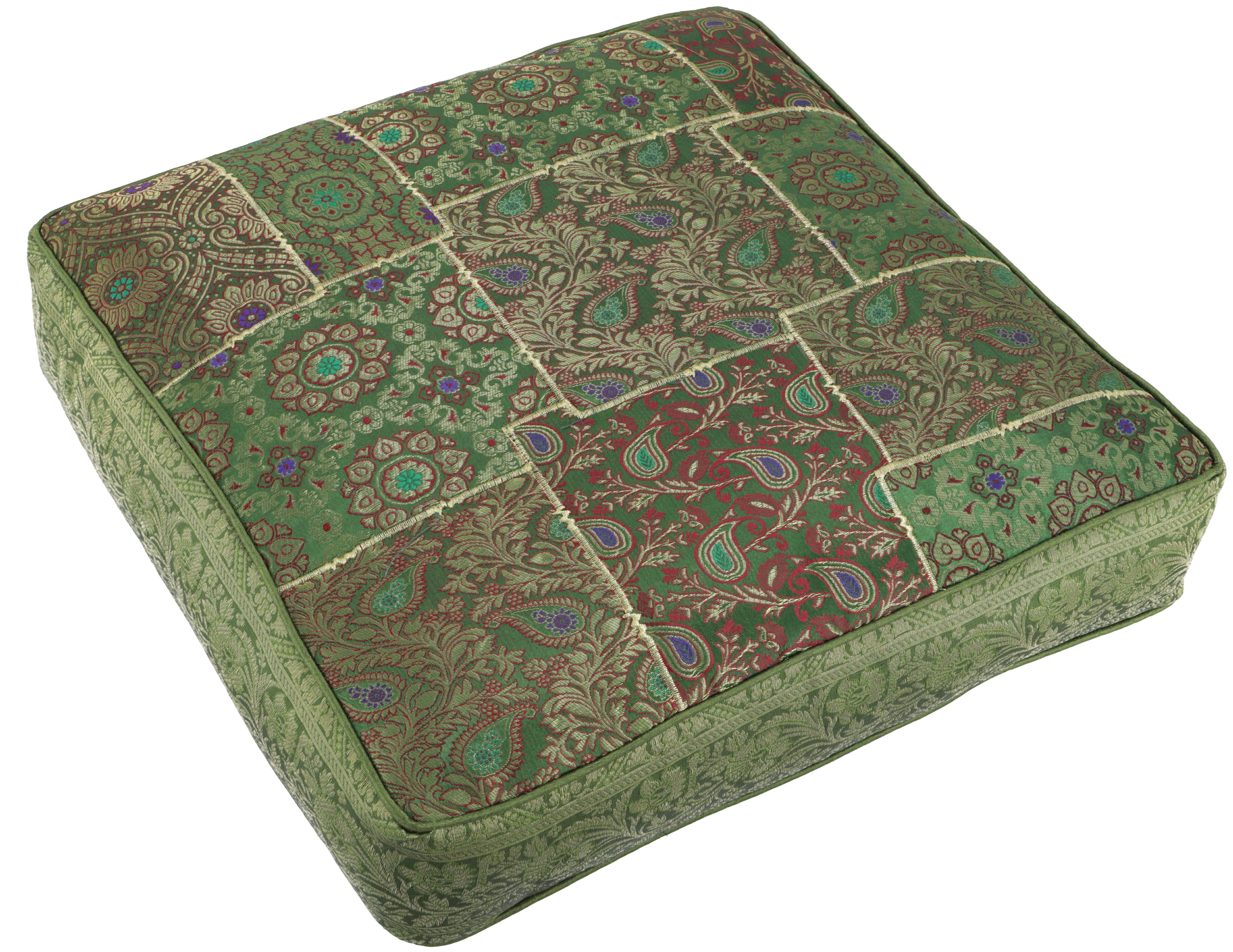 Guru-Shop Sitzkissen Orientalisches eckiges Patchwork Kissen 40 cm,..
