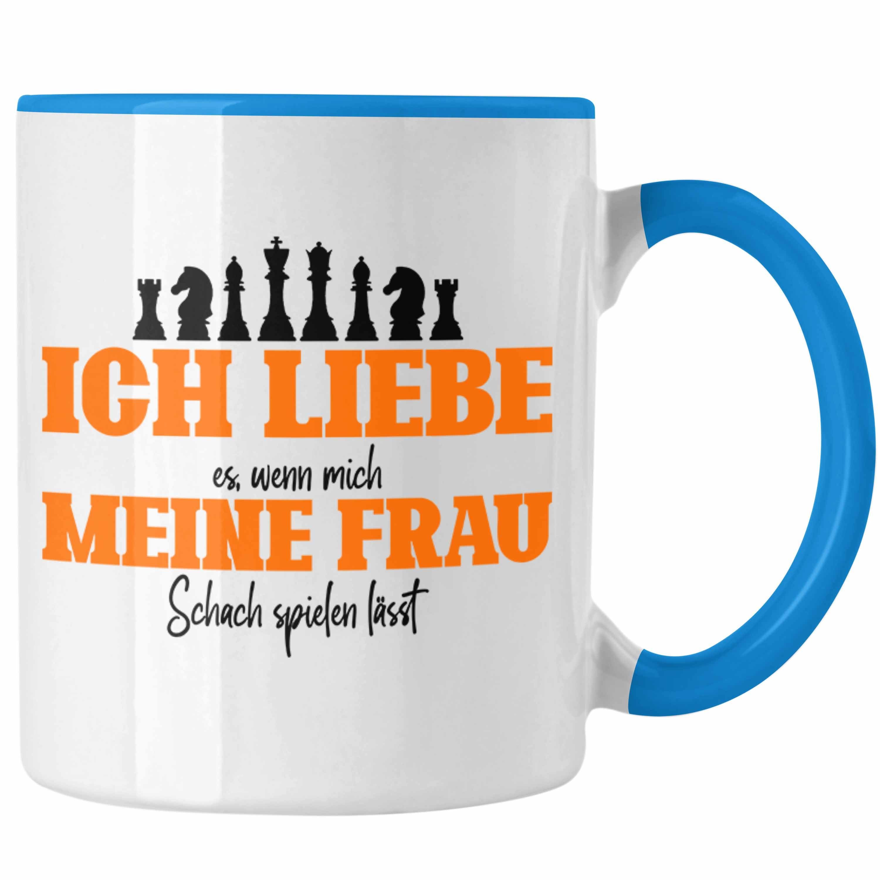 Tasse Tasse Schachspieler Schach Lustige Blau für Trendation Geschenk