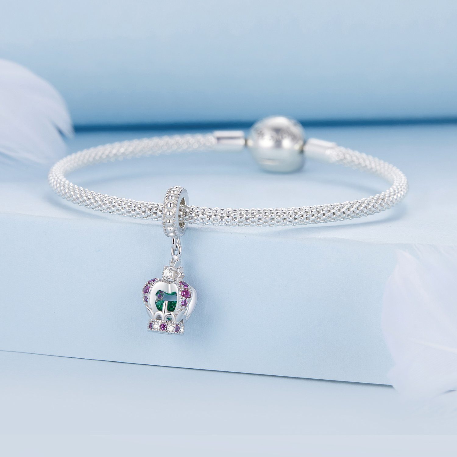 Silber Geschenke Bead Halsketten), für 925 POCHUMIDUU Armbänder Menschen (1-tlg., Krone Zubehör Perlen liebe Sterling Anhänger und diy für