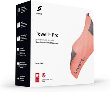 Stryve Sporthandtuch Towell + Pro (105 cm x 42,5 cm) Sweet Peach, mit Magnet, Tasche + Rutschschutz