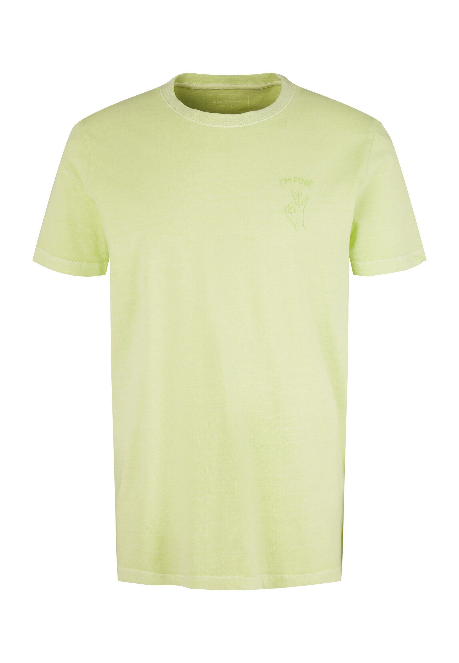 TOM TAILOR T-Shirt T-Shirt Printed Kurzarmshirt Rundhals grün
