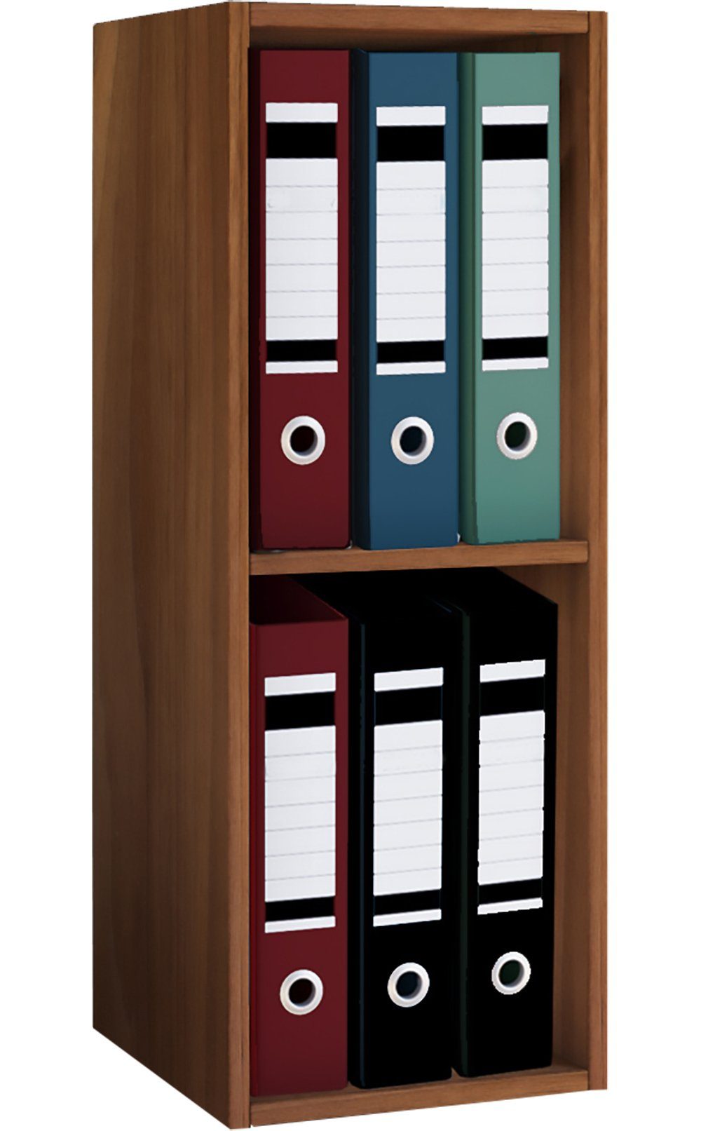 VCM Standregal Offas B. 34 x T. 30 x H. 72 cm, Offener Stauraum für Ordner, Akten und Bücher, 2 Fächer, Holzwerkstoff