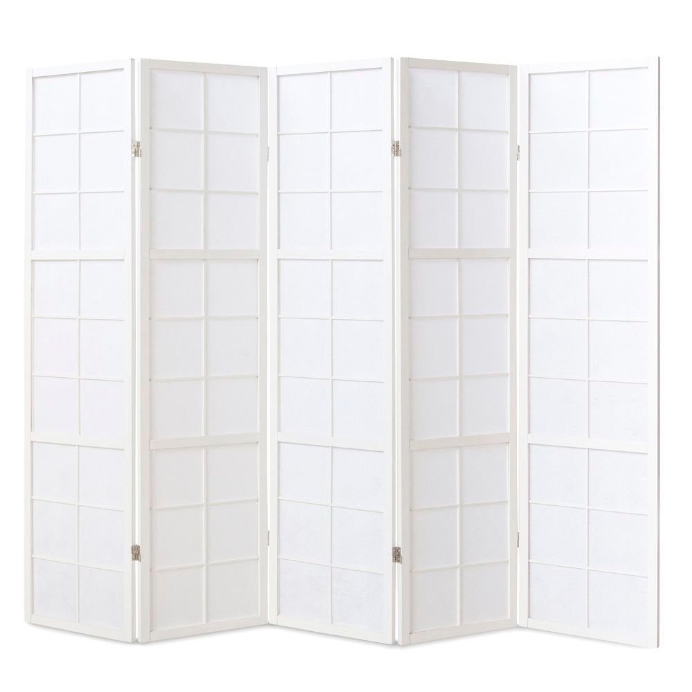 Homestyle4u Paravent Sichtschutz Holz Trennwand Raumteiler Bambus Braun Indoor (5-teilig), 5-teilig, faltbar