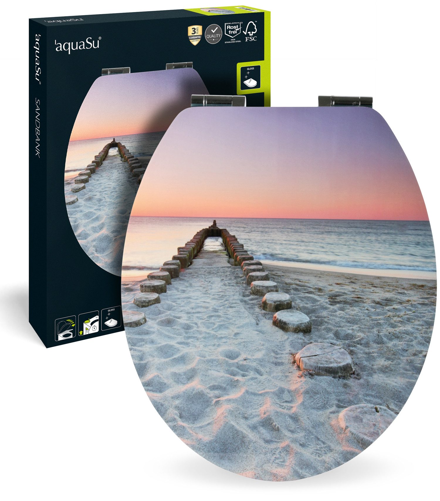 SANITOP WINGENROTH WC-Sitz Maritim, Motiv Sandbank, günstig online kaufen