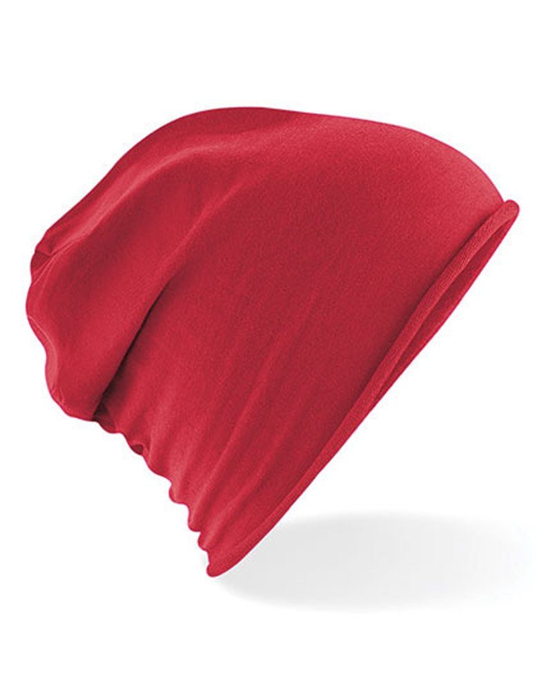 mit Beanie Sommer Goodman Design Weicher Baumwoll-Jersey Elasthan Red Beanie