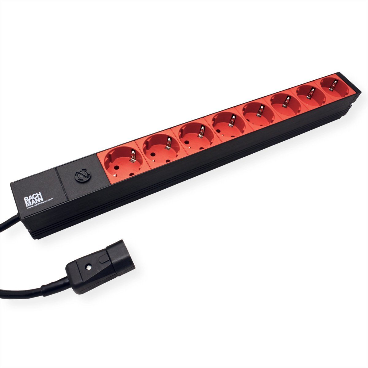 Bachmann 19" Steckdosenleiste 8-fach 2300W, IEC320 C14 Stecker Steckdosenleiste (Kabellänge 2 m), 333.538