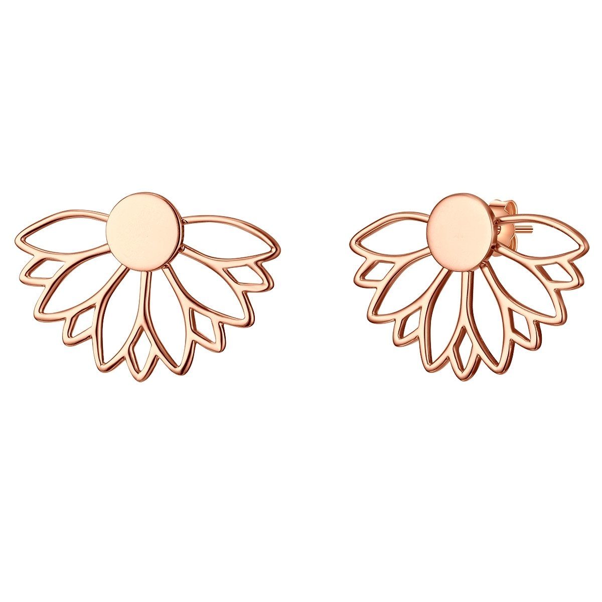 Glanzstücke München Paar Ohrstecker Lotusblüte roségold, aus Sterling silber